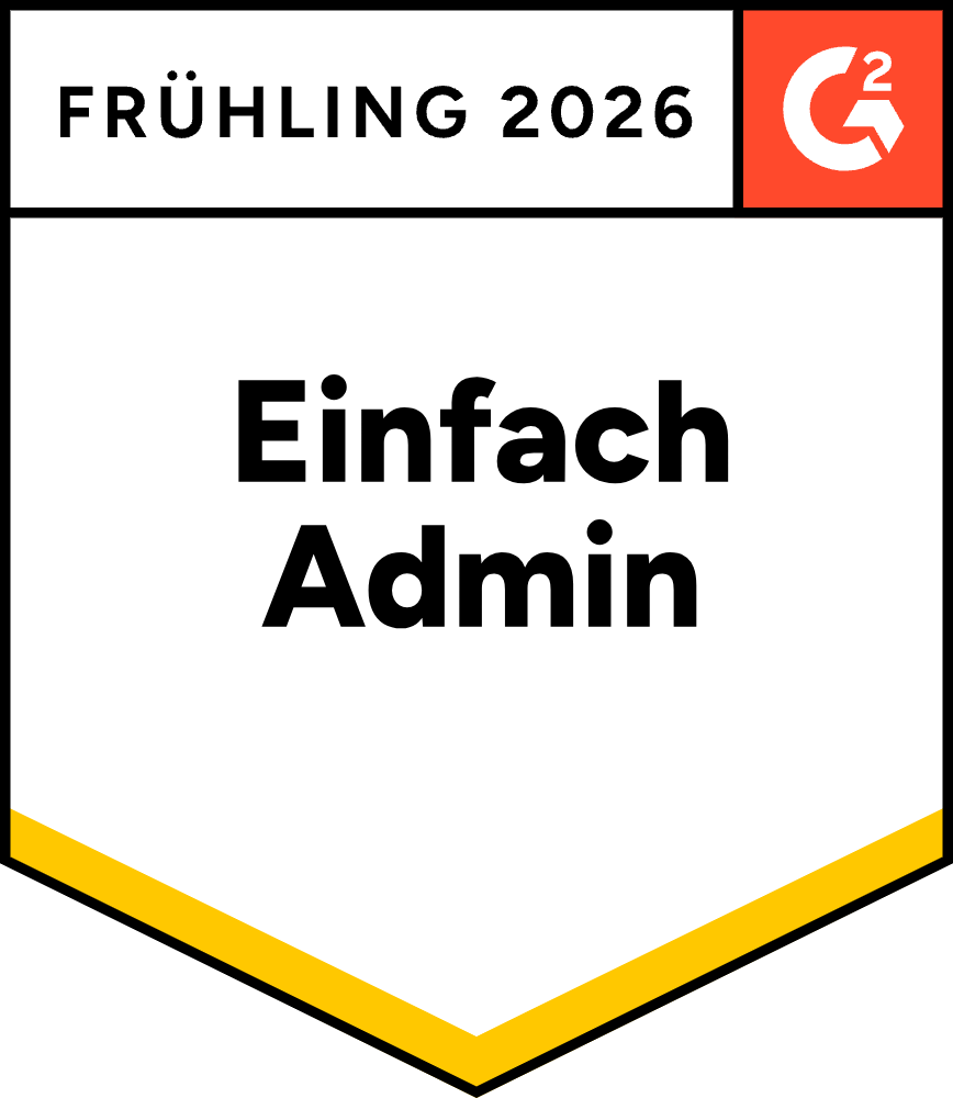 G2 Award Badge: Ameinfachstenzuadministrieren EaseOfAdmin