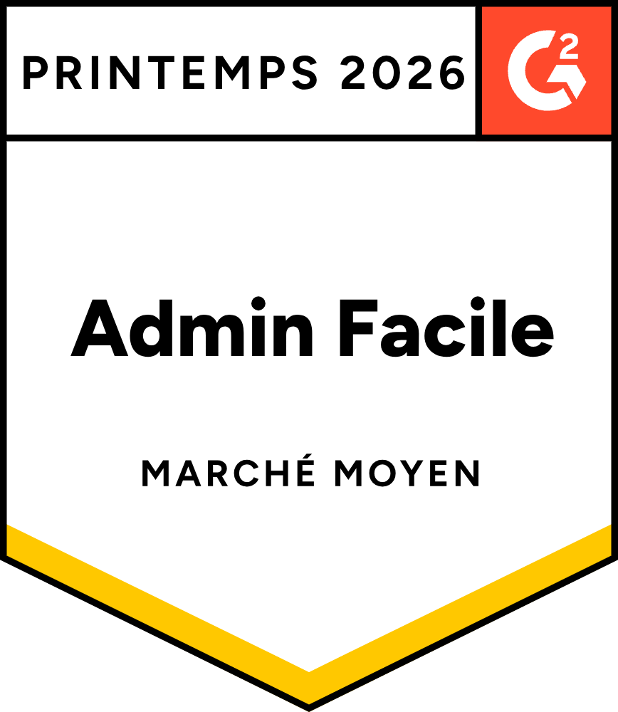 G2 Award Badge: Administrationlaplusfacile Marchéintermédiaire EaseOfAdmin
