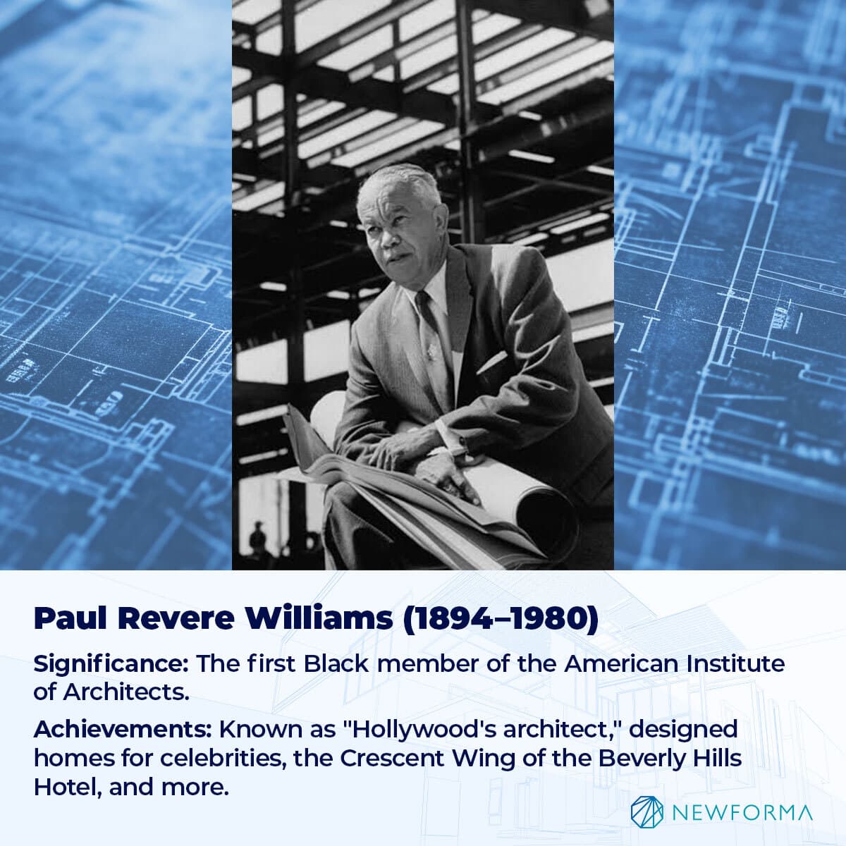 SIGNIFICANCE: THE FIRST BLACK MEMBER OF THE AMERICAN INSTITUTE OF ARCHITECTS. 
ACHIEVEMENTS: KNOWN AS "HOLLYWOOD'S ARCHITECT," DESIGNED HOMES FOR CELEBRITIES, THE CRESCENT WING OF THE BEVERLY HILLS HOTEL, AND MORE.