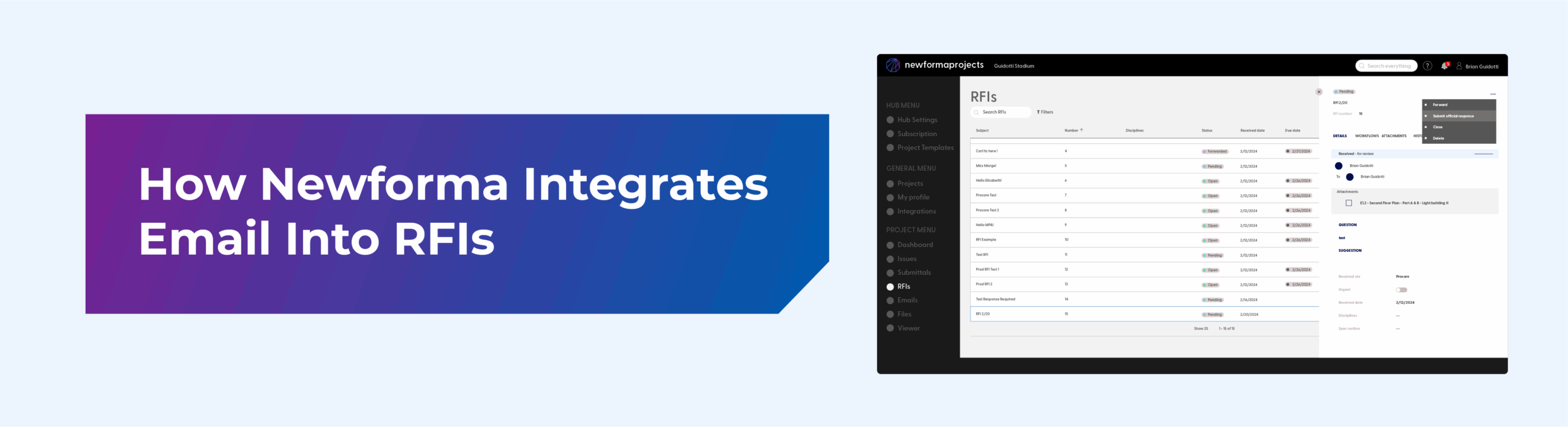 How Newforma Integrates Email Into RFIs